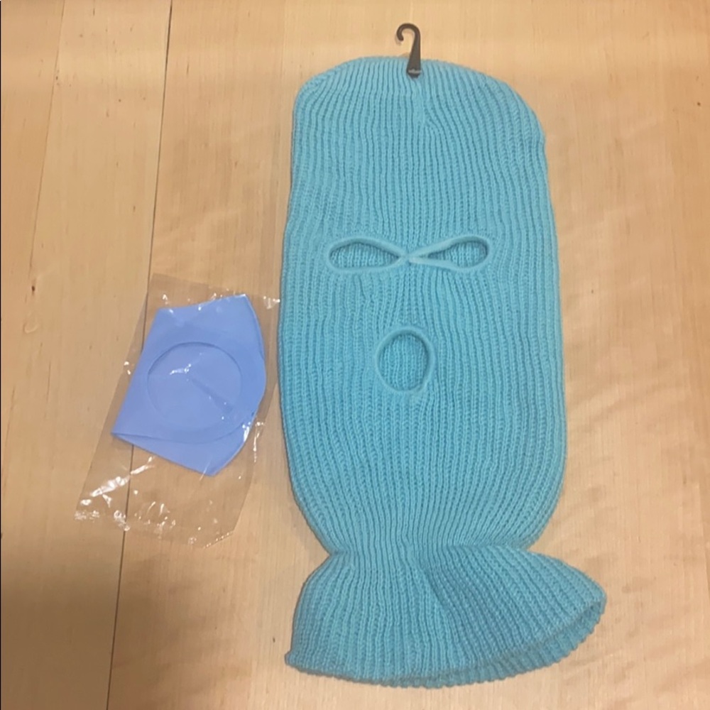 3 Hole Mint Green Beanie ski mask